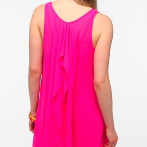 Sleeveless Magenta Pink Ruffle-Back dress